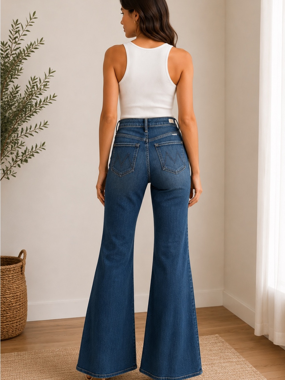 MOTHER Indigo High-Rise Wide Leg Jeans - Picture 2 of 13